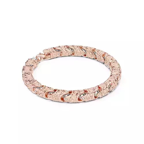 Plain Gold Chain Link Bracelet 3dm stl renders details 