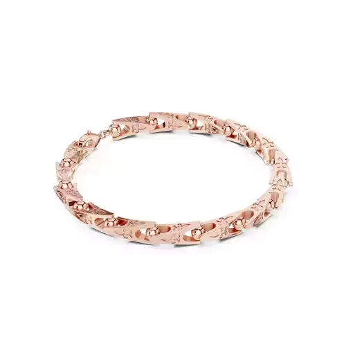 Plain Gold Chain Link Bracelet 3dm stl renders details 