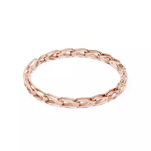 Plain Gold Chain Link Bracelet 3dm stl renders details 
