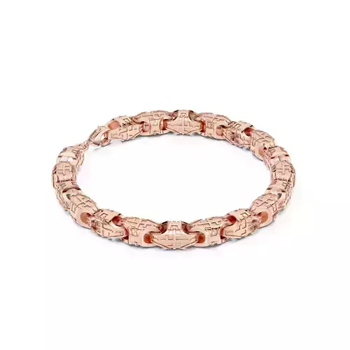 Plain Gold Chain Link Bracelet 3dm stl renders details 