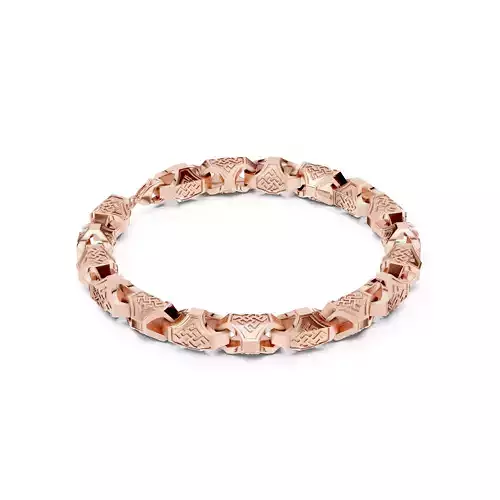Plain Gold Chain Link Bracelet 3dm stl renders details 