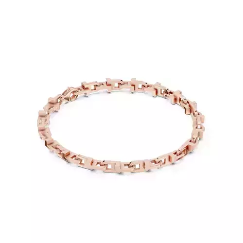 Plain Gold Chain Link Bracelet 3dm stl renders details 
