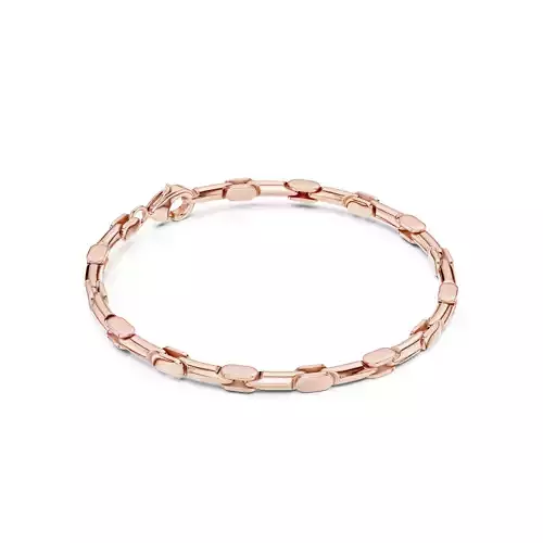 Plain Gold Chain Link Bracelet 3dm stl renders details 