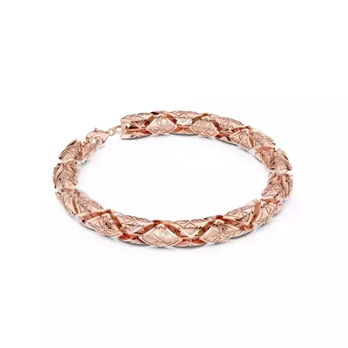 Plain Gold Chain Link Bracelet 3dm stl renders details 