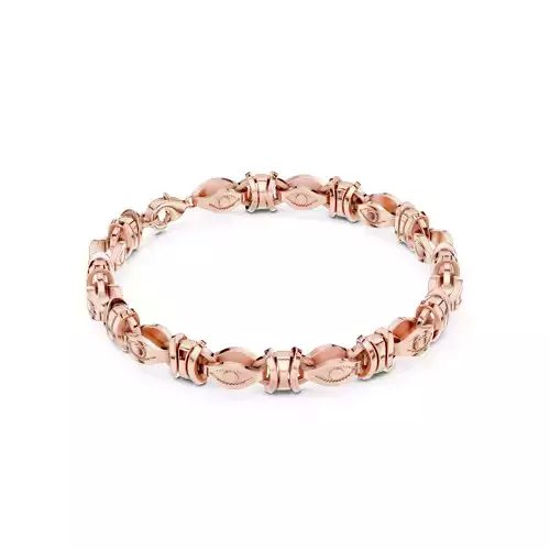 Plain Gold Chain Link Bracelet 3dm stl renders details 
