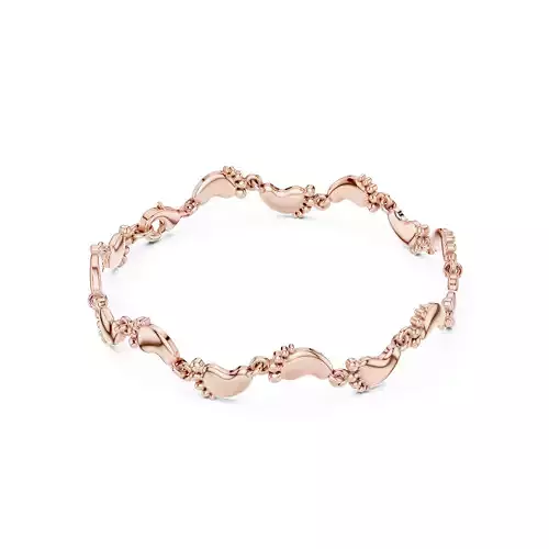 Plain Gold Chain Link Bracelet 3dm stl renders details 