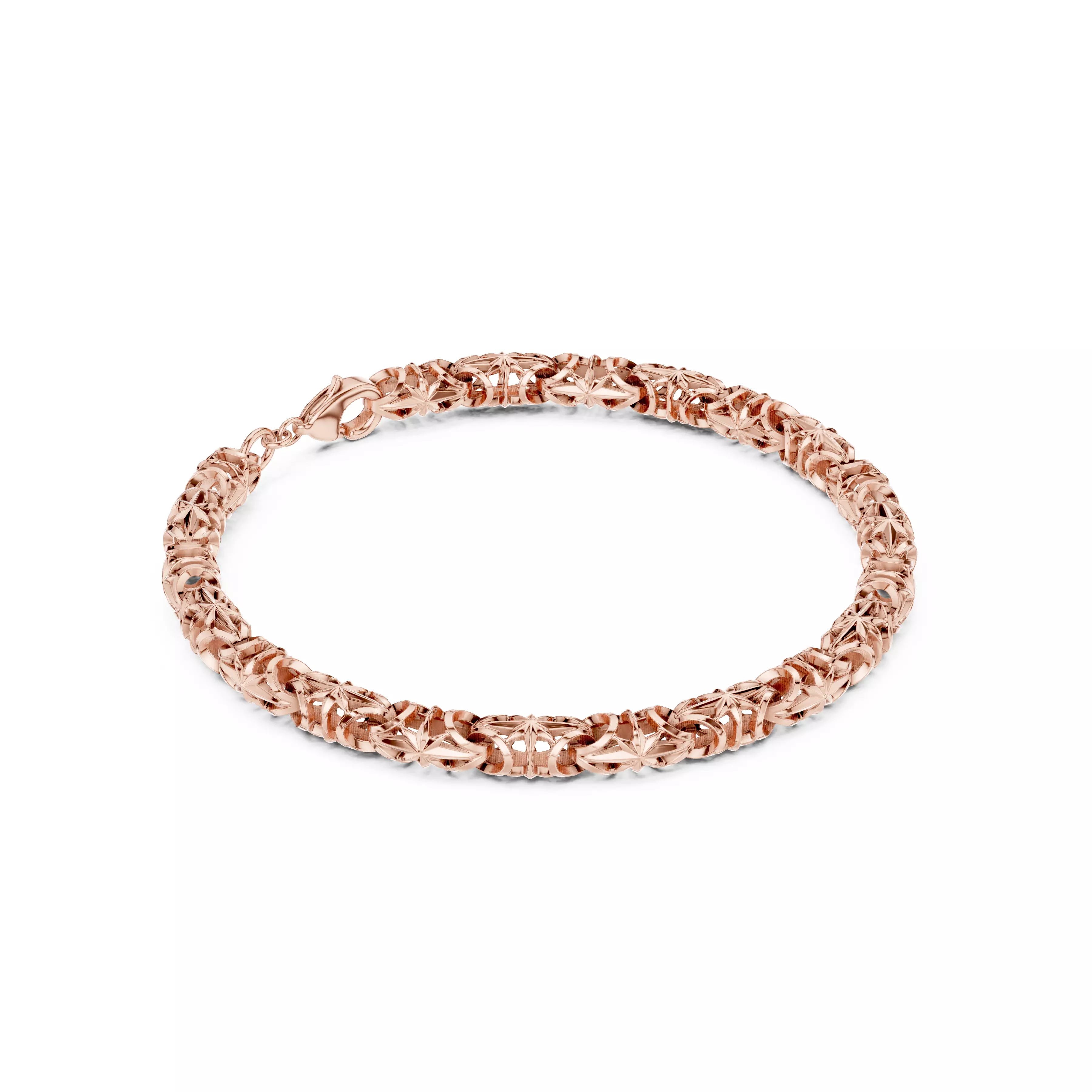 Plain Gold Chain Link Bracelet 3dm stl renders details 3D print model