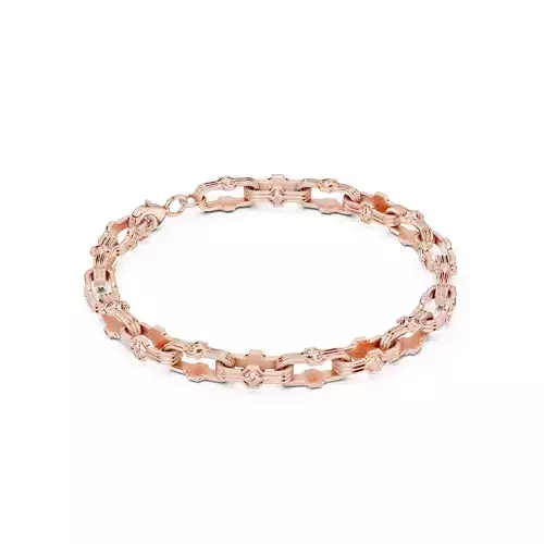 Plain Gold Chain Link Bracelet 3dm stl renders details 