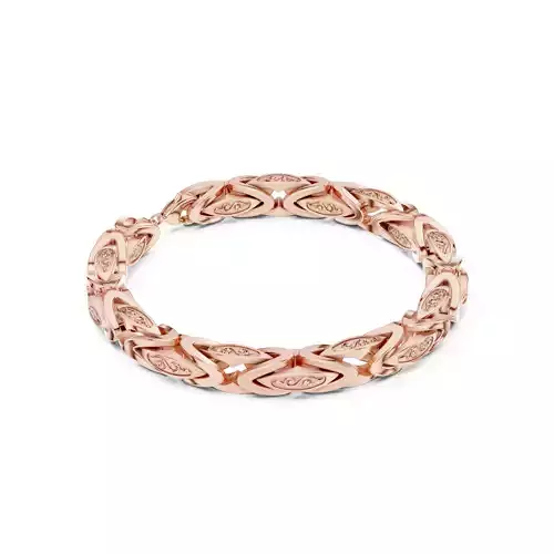 Plain Gold Chain Link Bracelet 3dm stl renders details 