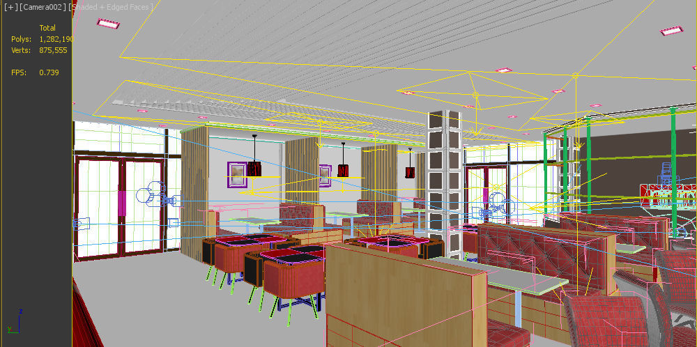 Fast Food Restaurant  Low-poly 3D model_4