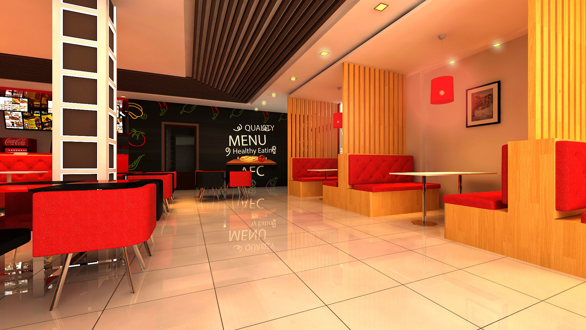 Fast Food Restaurant  Low-poly 3D model_2