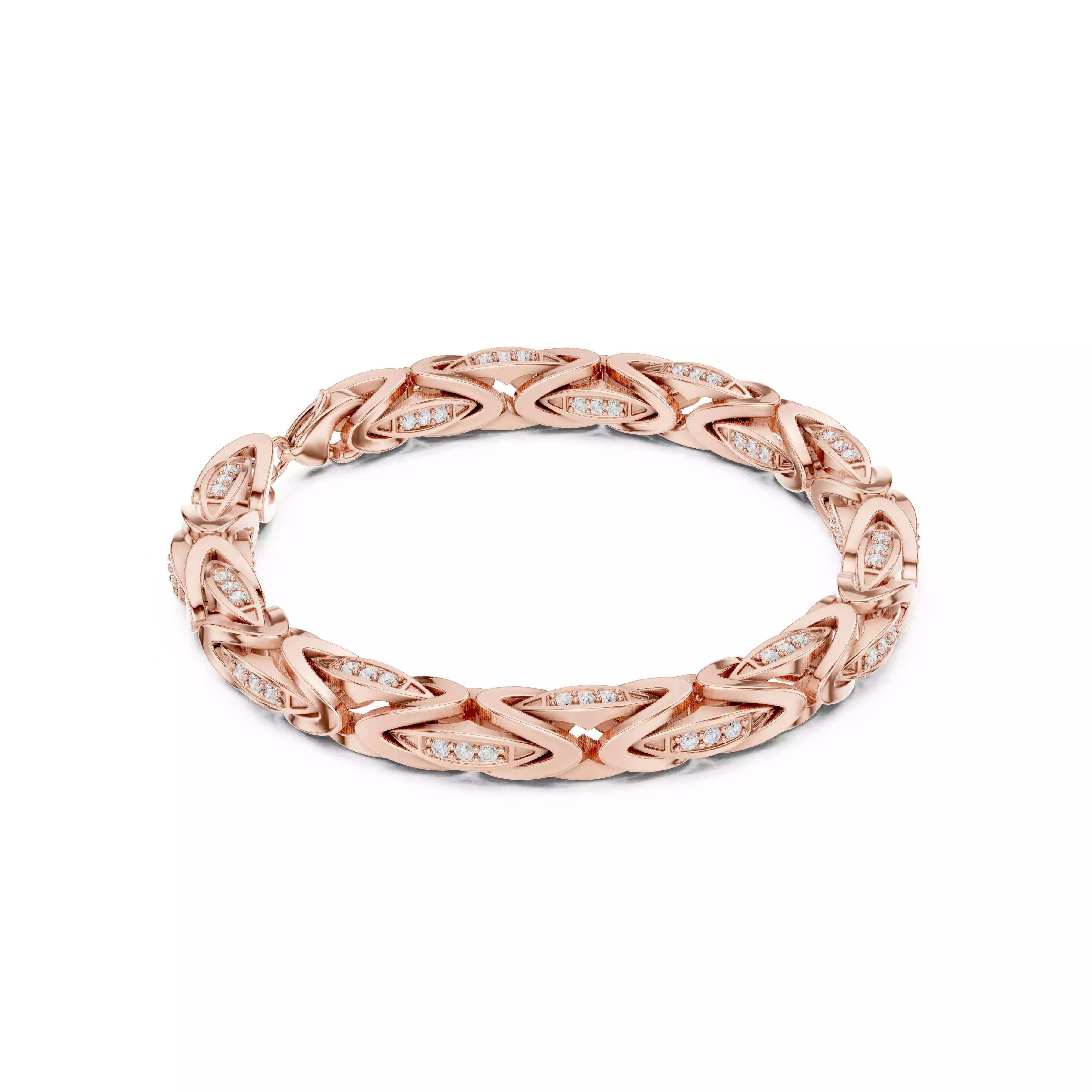 Diamond Chain Link Bracelet 3dm stl renders details 3D print model