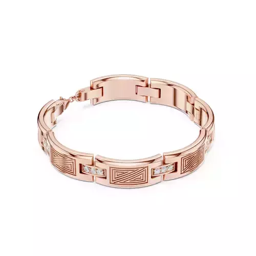 Diamond Chain Link Bracelet 3dm stl renders details 