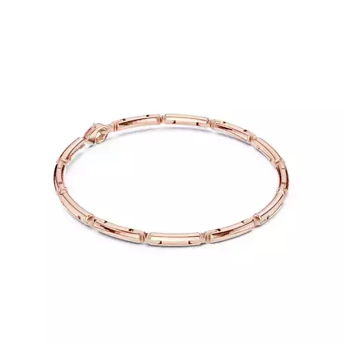 Plain Gold Chain Link Bracelet 3dm stl renders details 