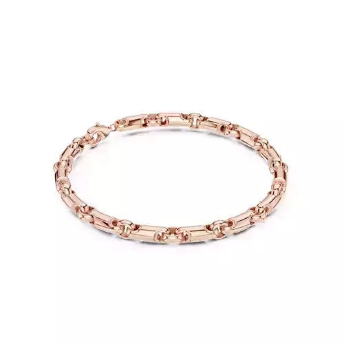 Plain Gold Chain Link Bracelet 3dm stl renders details 