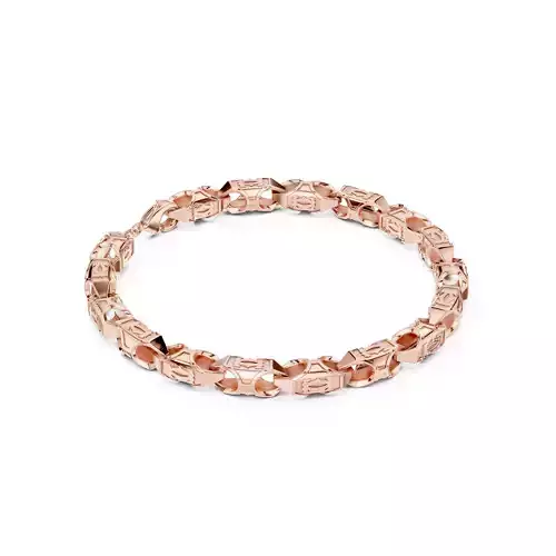 Plain Gold Chain Link Bracelet 3dm stl renders details 