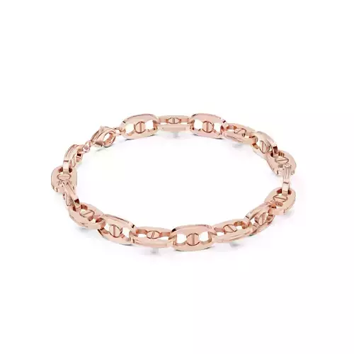 Screw Head Plain Gold Chain Link Bracelet 3dm stl renders