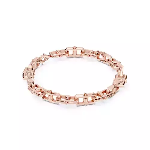 Plain Gold Chain Link Bracelet 3dm stl renders details 