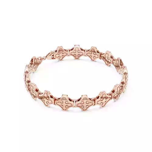 Plain Gold Chain Link Bracelet 3dm stl renders details 
