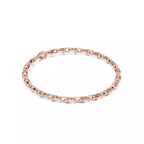 Plain Gold Chain Link Bracelet 3dm stl renders details 