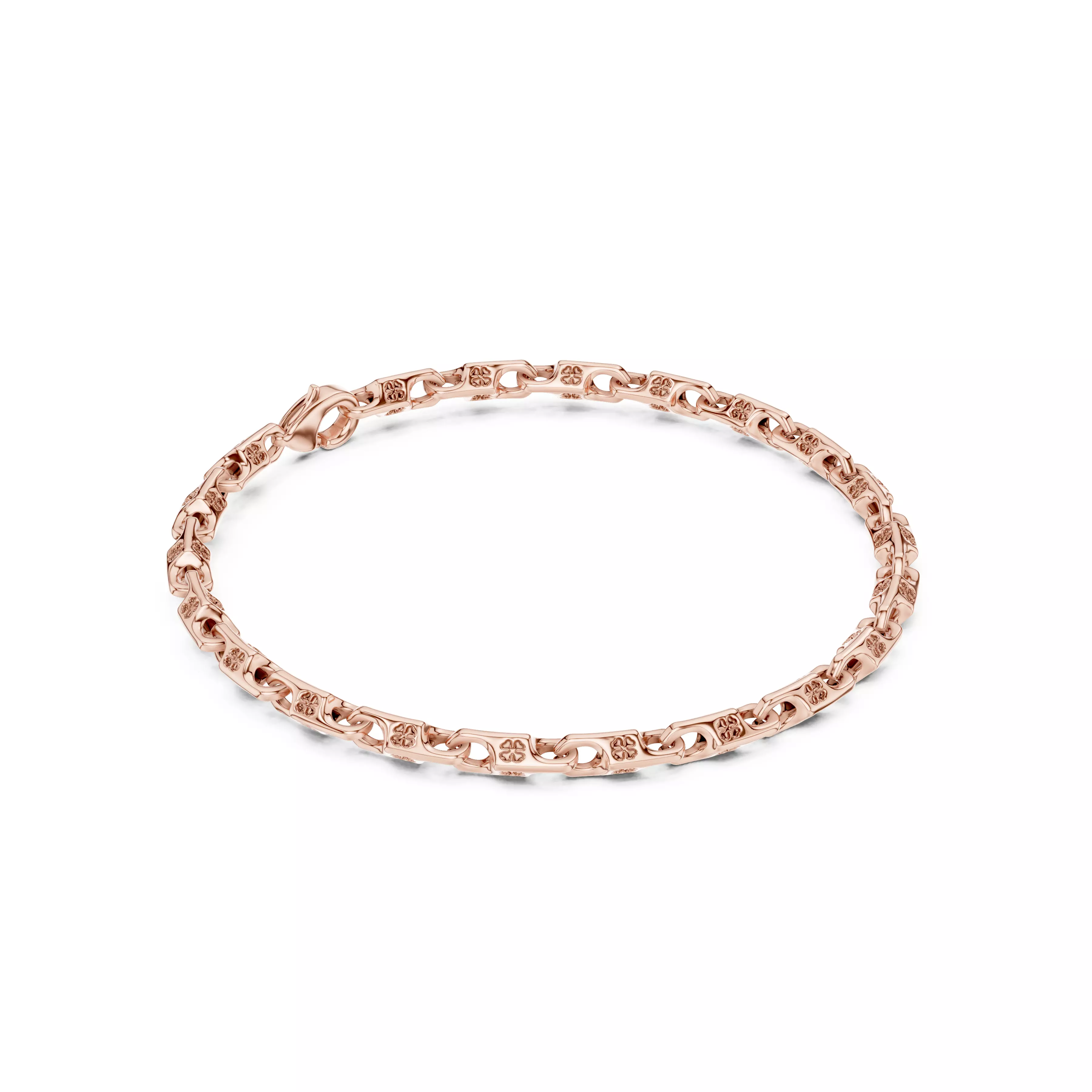 Plain Gold Chain Link Bracelet 3dm stl renders details 3D print model