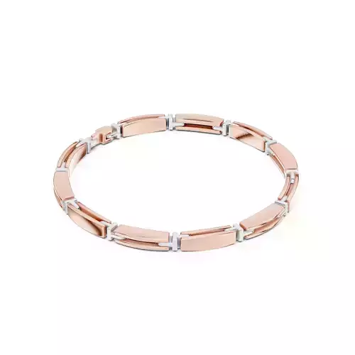Plain Gold Chain Link Bracelet 3dm stl renders details 