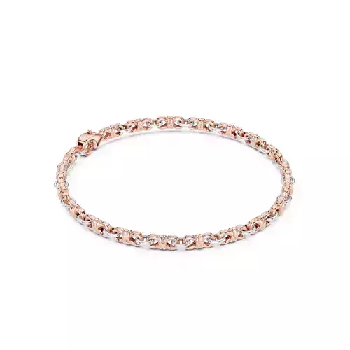 Plain Gold Chain Link Bracelet 3dm stl renders details 