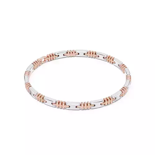 Plain Gold Chain Link Bracelet 3dm stl renders details 