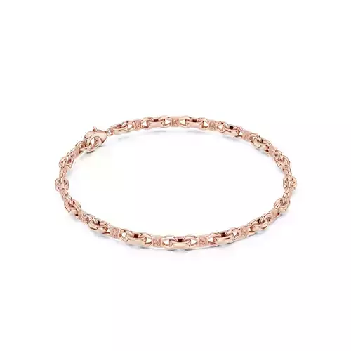 Plain Gold Chain Link Bracelet 3dm stl renders details 