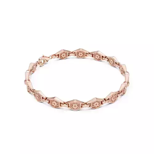Plain Gold Chain Link Bracelet 3dm stl renders details 