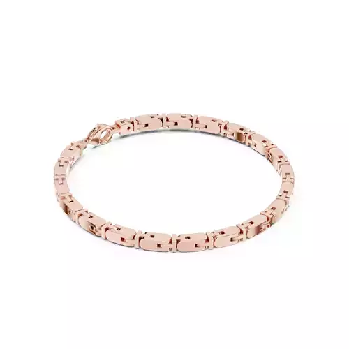 Plain Gold Chain Link Bracelet 3dm stl renders details 