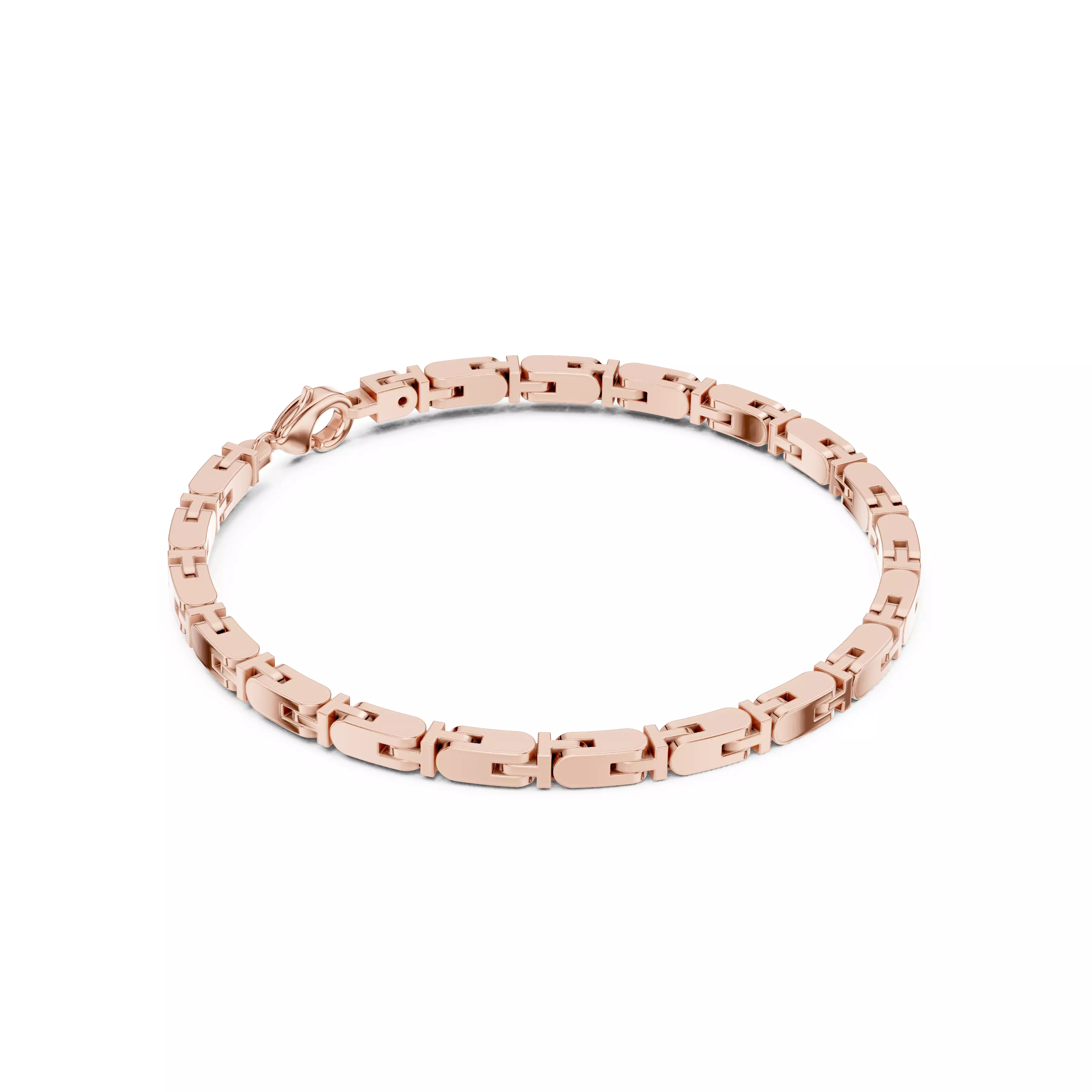 Plain Gold Chain Link Bracelet 3dm stl renders details 3D print model