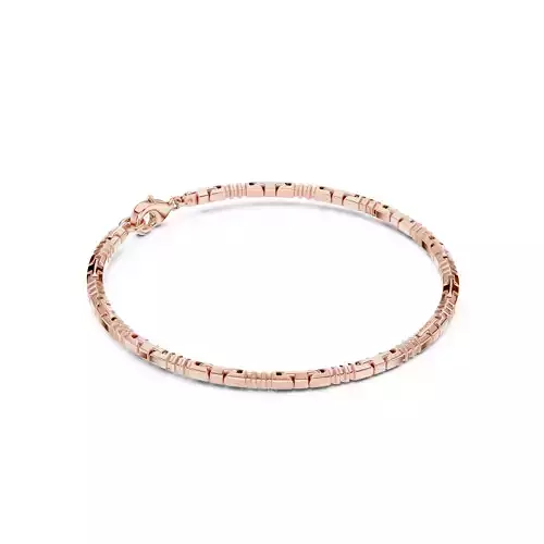 Plain Gold Chain Link Bracelet 3dm stl renders details 