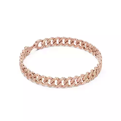 Plain Gold Chain Link Bracelet 3dm stl renders details 
