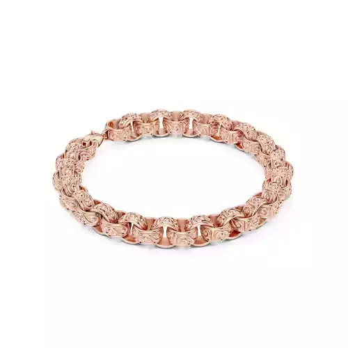 Plain Gold Chain Link Bracelet 3dm stl renders details 