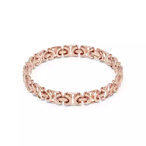 Plain Gold Chain Link Bracelet 3dm stl renders details 