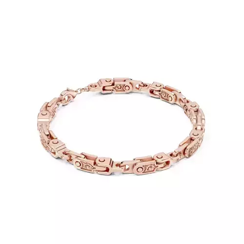 Plain Gold Chain Link Bracelet 3dm stl renders details 