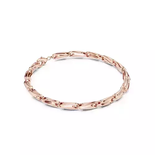 Plain Gold Chain Link Bracelet 3dm stl renders details 
