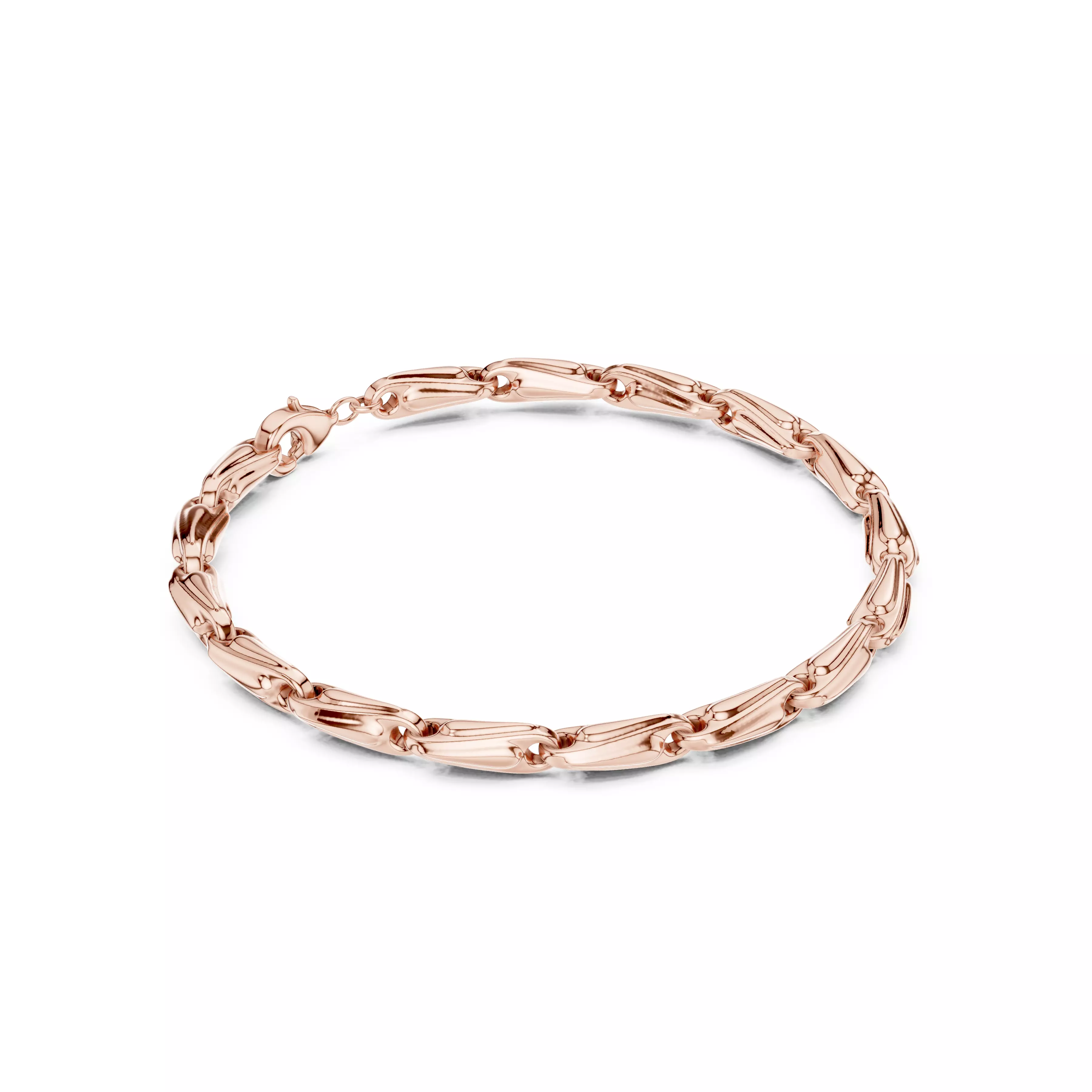 Plain Gold Chain Link Bracelet 3dm stl renders details 3D print model