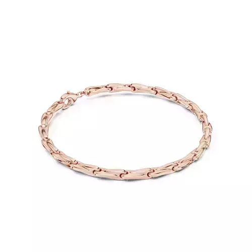 Plain Gold Chain Link Bracelet 3dm stl renders details 