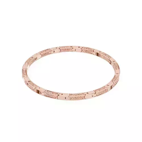 Plain Gold Chain Link Bracelet 3dm stl renders details 