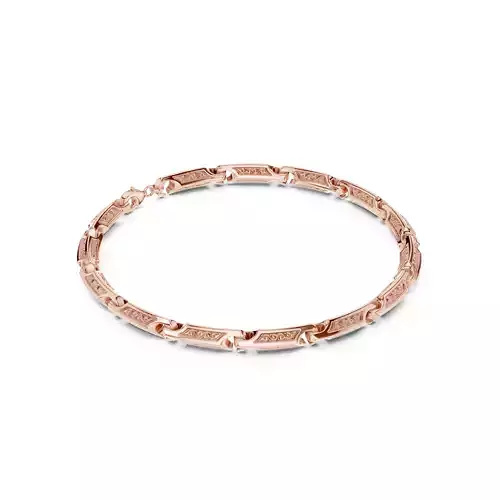 Plain Gold Chain Link Bracelet 3dm stl renders details 
