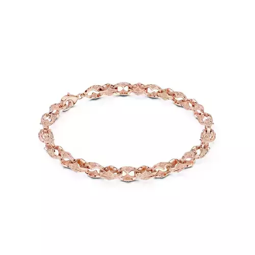 Plain Gold Chain Link Bracelet 3dm stl renders details 