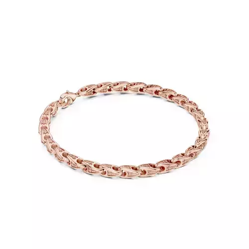 Plain Gold Chain Link Bracelet 3dm stl renders details 