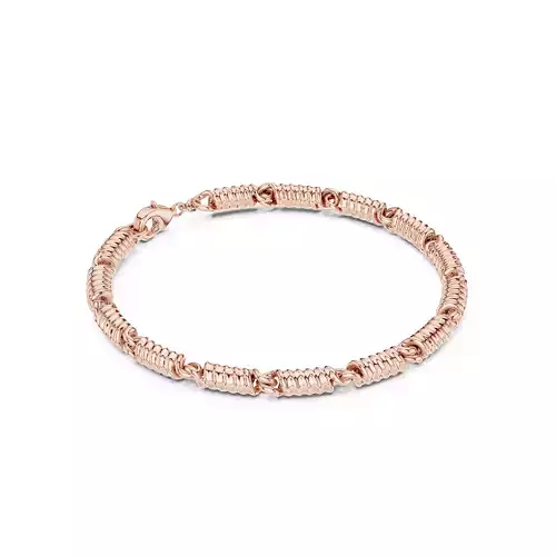 Plain Gold Chain Link Bracelet 3dm stl renders details 