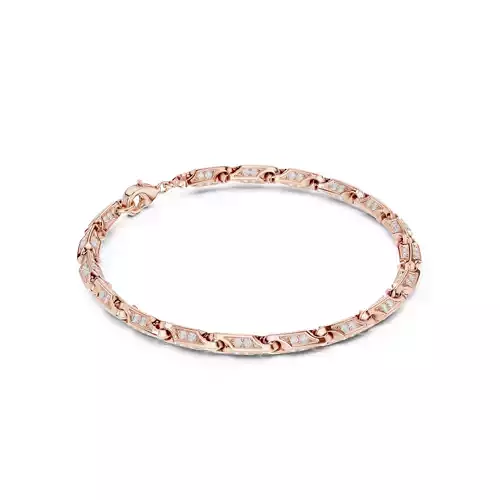 Plain Gold Chain Link Bracelet 3dm stl renders details 