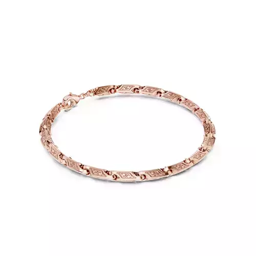 Plain Gold Chain Link Bracelet 3dm stl renders details 