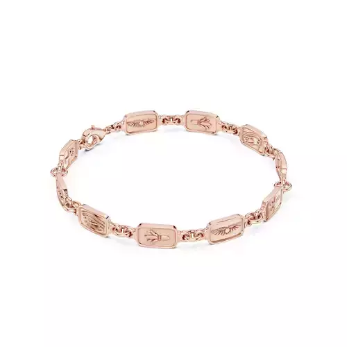 Plain Gold Chain Link Bracelet 3dm stl renders details 