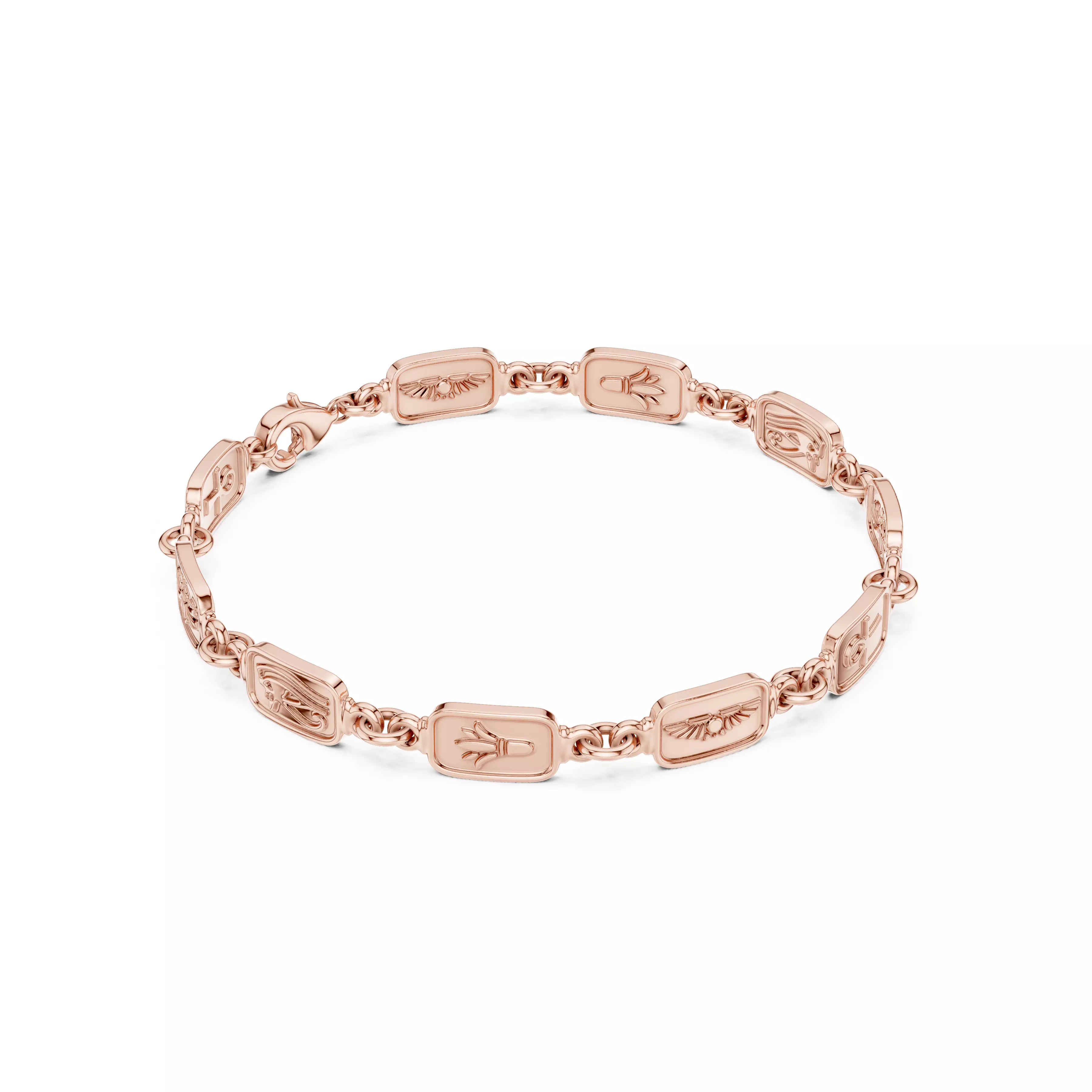 Plain Gold Chain Link Bracelet 3dm stl renders details 3D print model