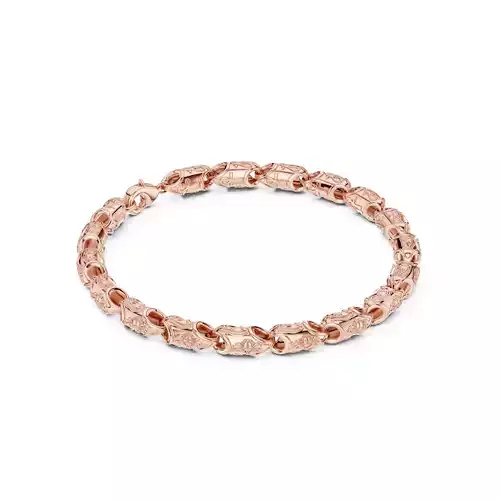 Plain Gold Chain Link Bracelet 3dm stl renders details 